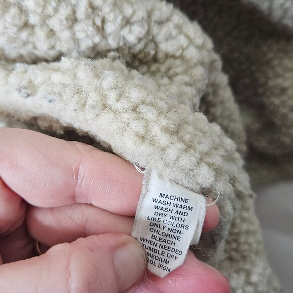 GAP Vintage 2002 XXL Sherpa-Lined Tan Canvas Jacket Button‎ Closure Pockets Barn - Picture 14 of 15